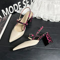 2026 Summer New Shoes for Women Pumps Elegant Chunky High Heels Pointed Toe Solid Ladies Shoes Female Sandals Zapatillas Mujer